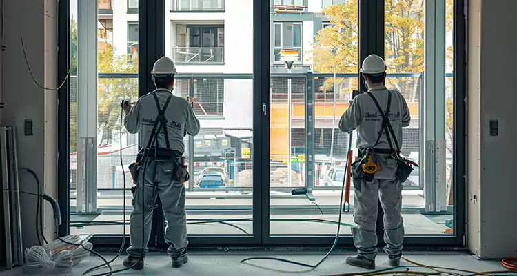 Patio Door Glass Replacement with Built-In Blinds in Lealman, FL